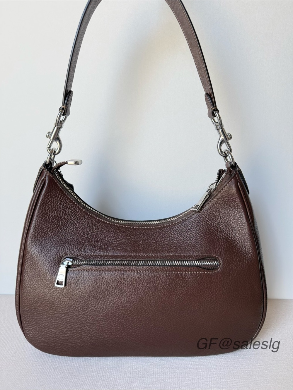 NWT Coach Teri Hobo Shoulder Bag Maple Brown Pebble Leather Silver CV935 - Picture 2 of 16